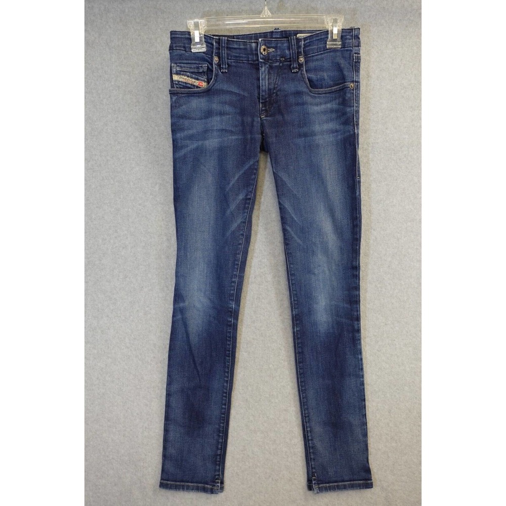 Womans Diesel grupee blue jeans size 25 super slim, skinny low waist stretch